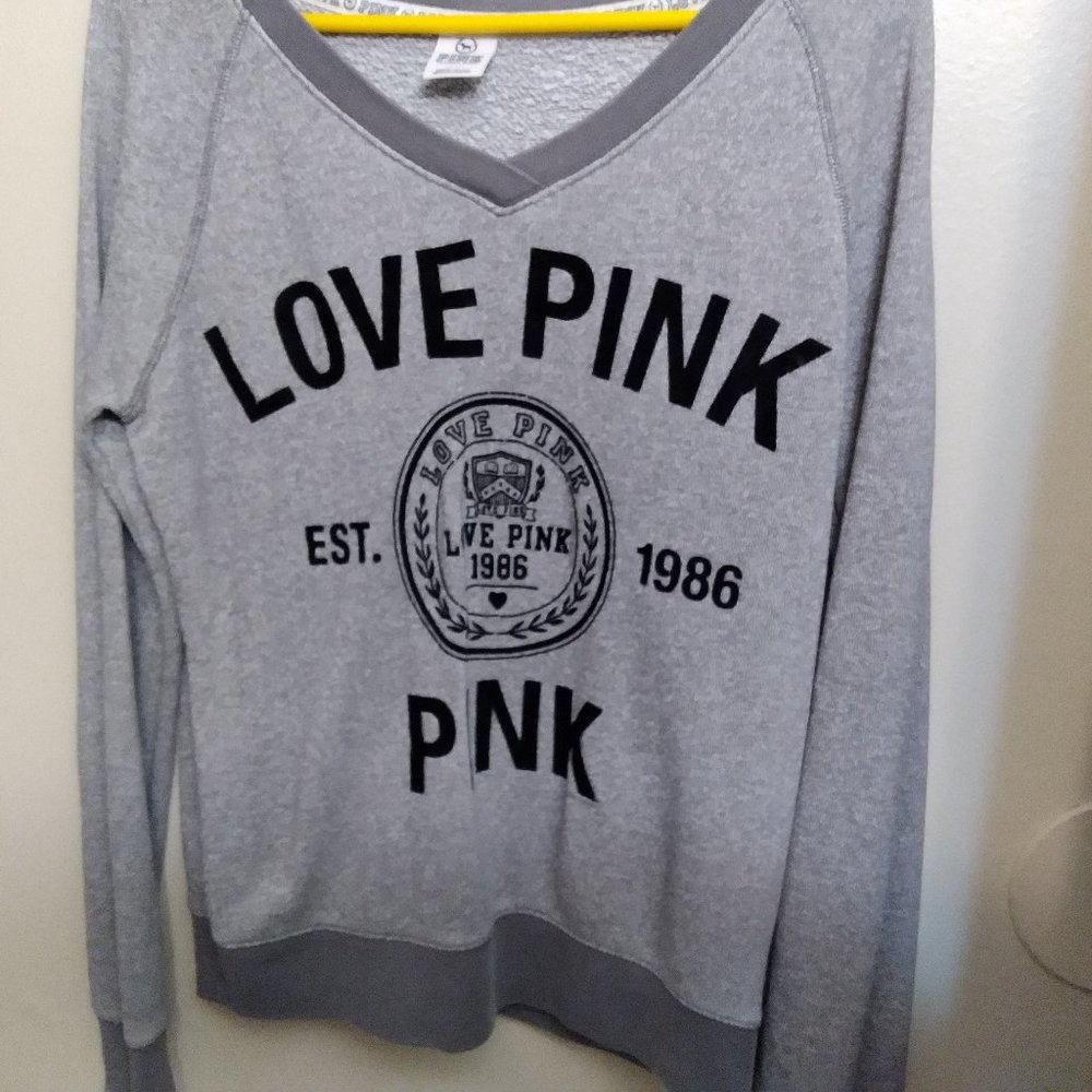 Love PINK sweatshirt gray Grey medium Victoria's secret